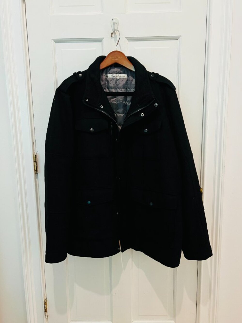 Kenneth Cole New York Black Men’s Coat with zipper and snap buttons Size XXL - Picture 14 of 16